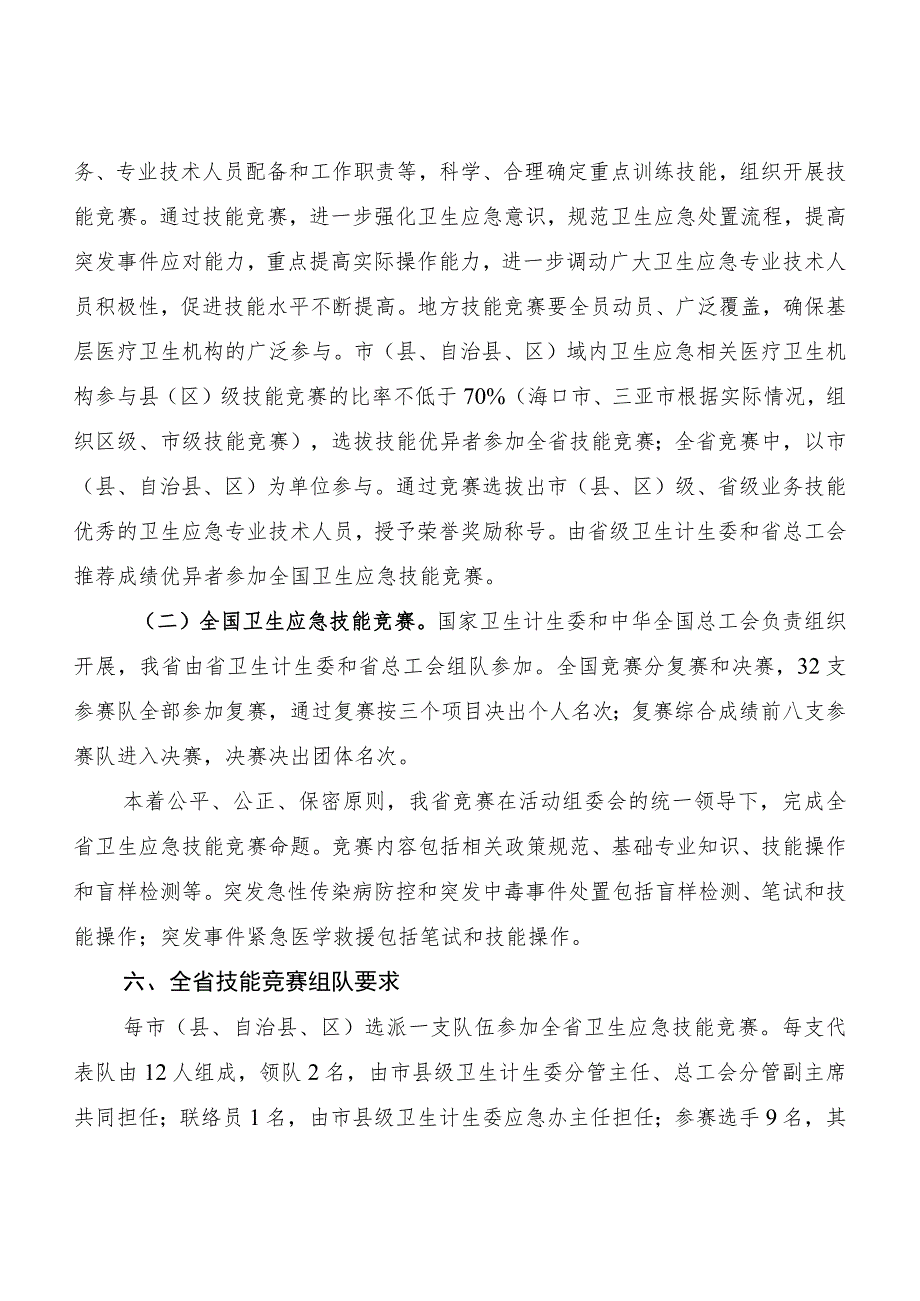 海南省卫生应急技能竞赛活动实施方案.docx_第3页