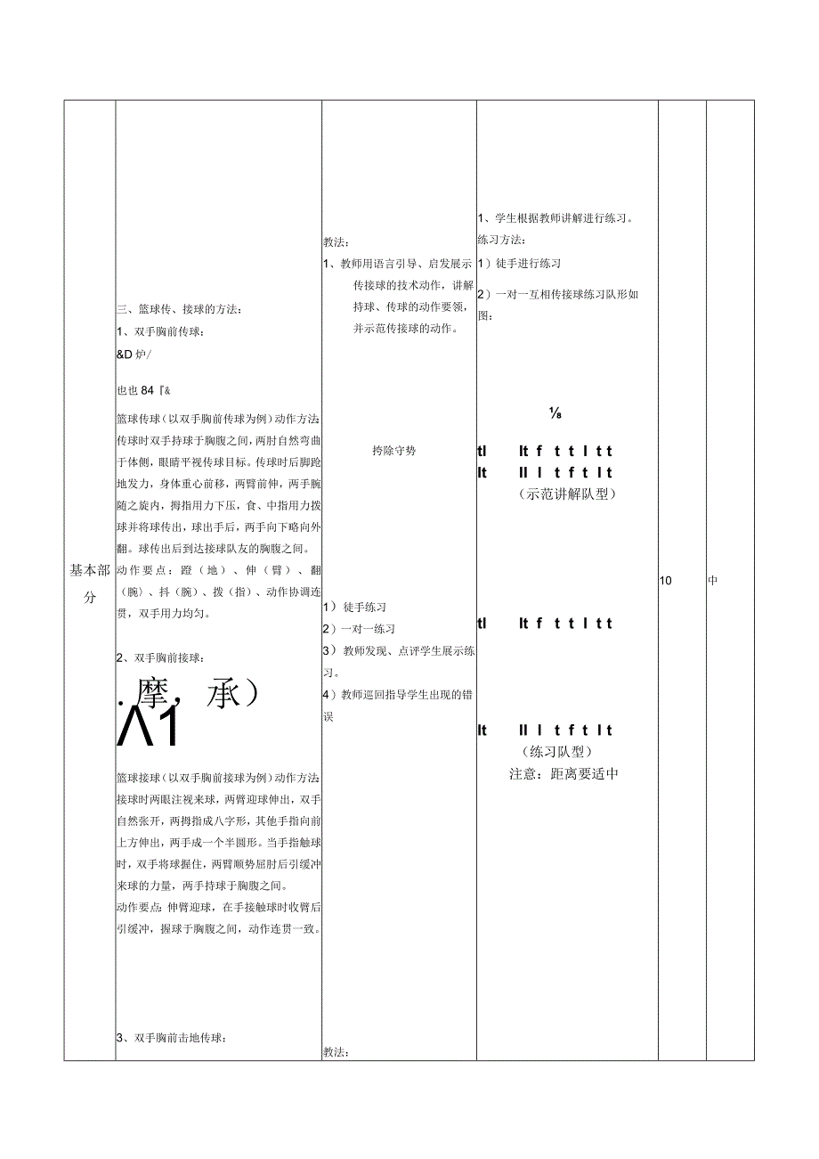 中学篮球双手胸前传接球教案.docx_第3页