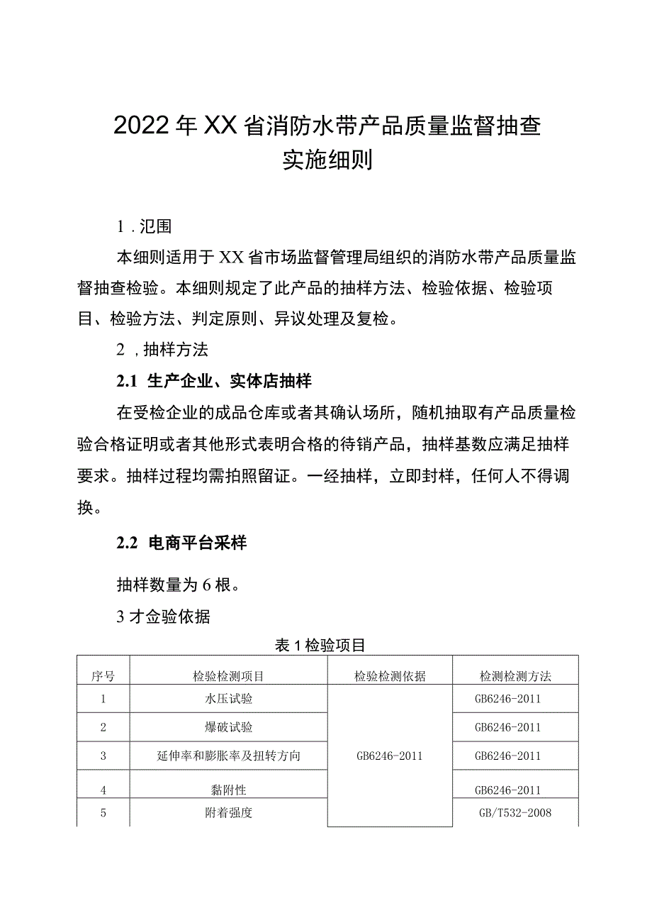 2022年工业品省级监督抽查实施细则（消防水带）.docx_第1页