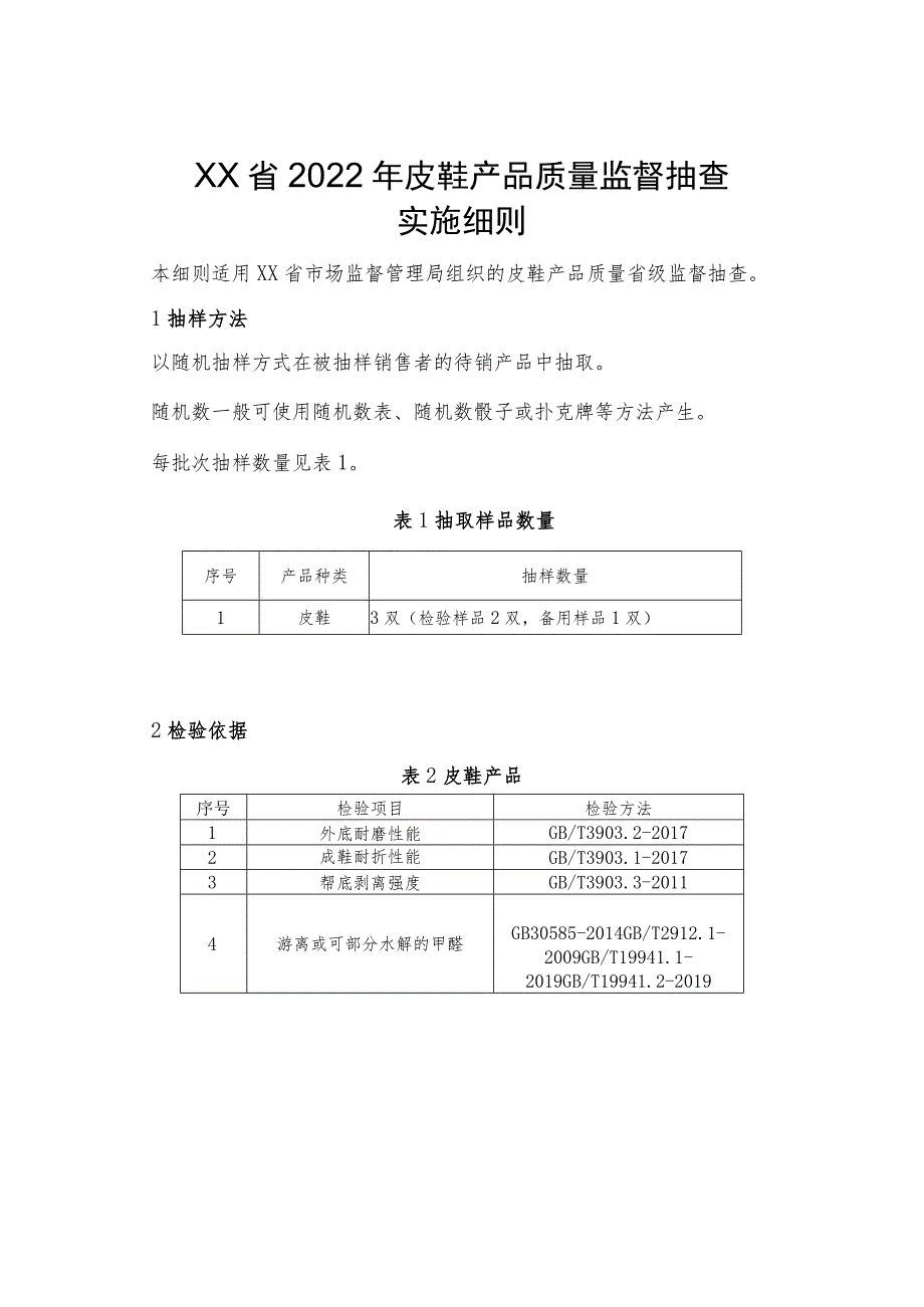 2022年皮鞋产品质量监督抽查实施细则.docx_第1页