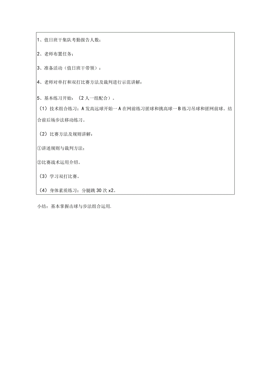 中小学羽毛球熟练羽毛球各种技术运用组合教案.docx_第2页