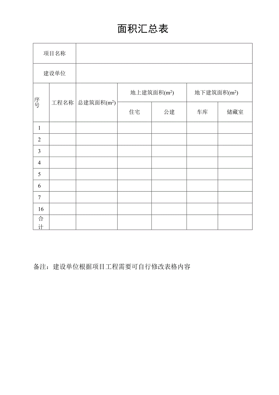 面积汇总表.docx_第1页