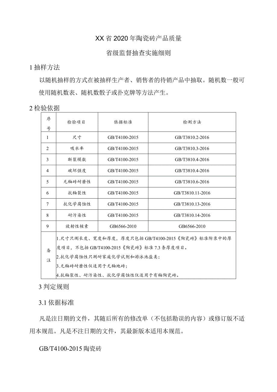 陶瓷砖产品质量省级监督抽查实施细则.docx_第1页