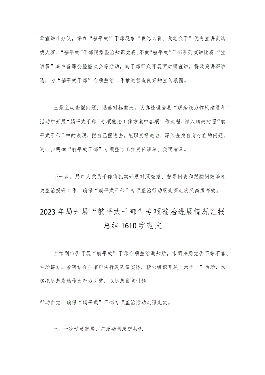 2023年住建局开展“躺平式干部”专项整治工作情况总结汇报【两篇文】.docx_第2页