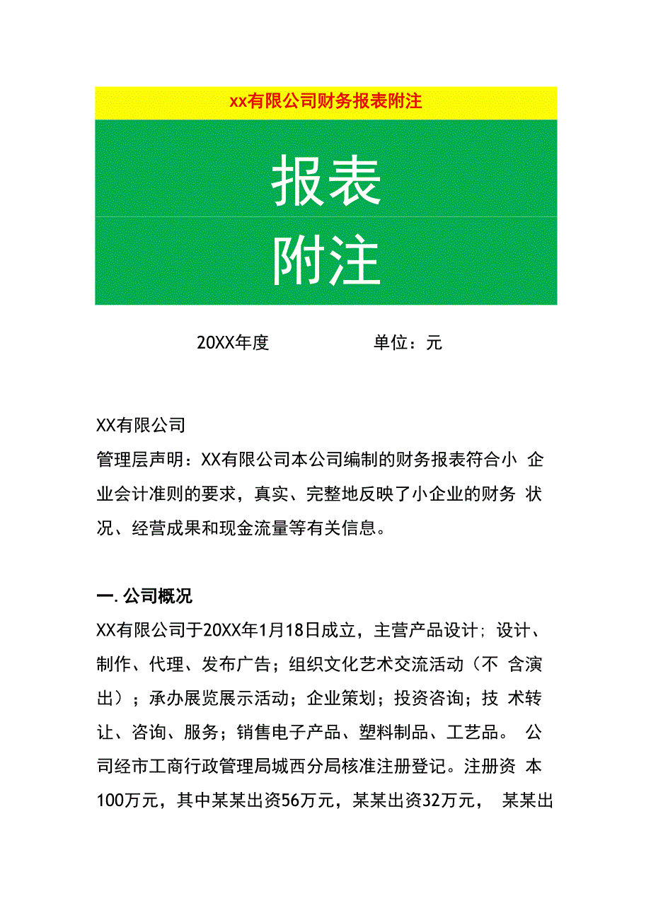 有限公司财务报表附注.docx_第1页