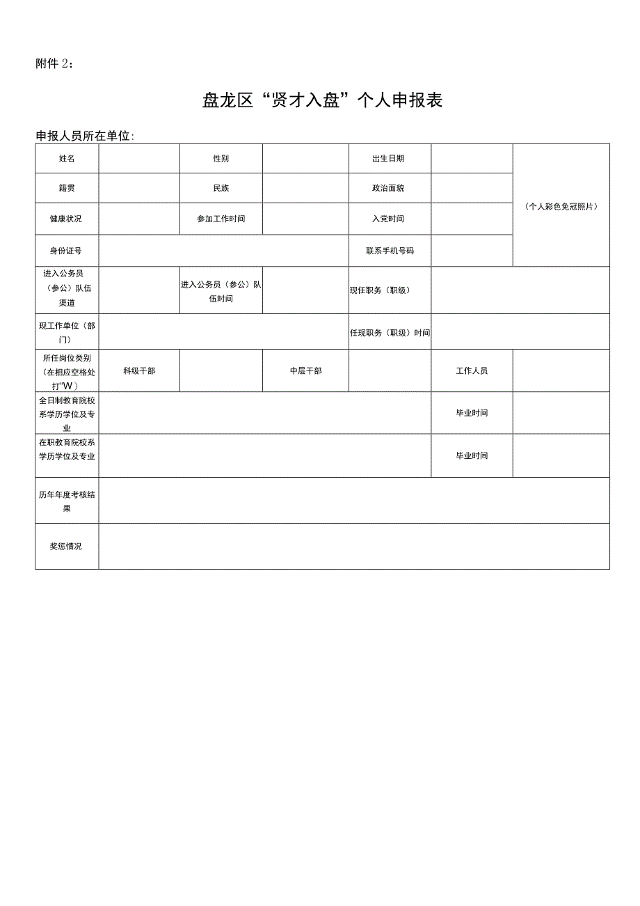 盘龙区“贤才入盘”个人申报表.docx_第1页