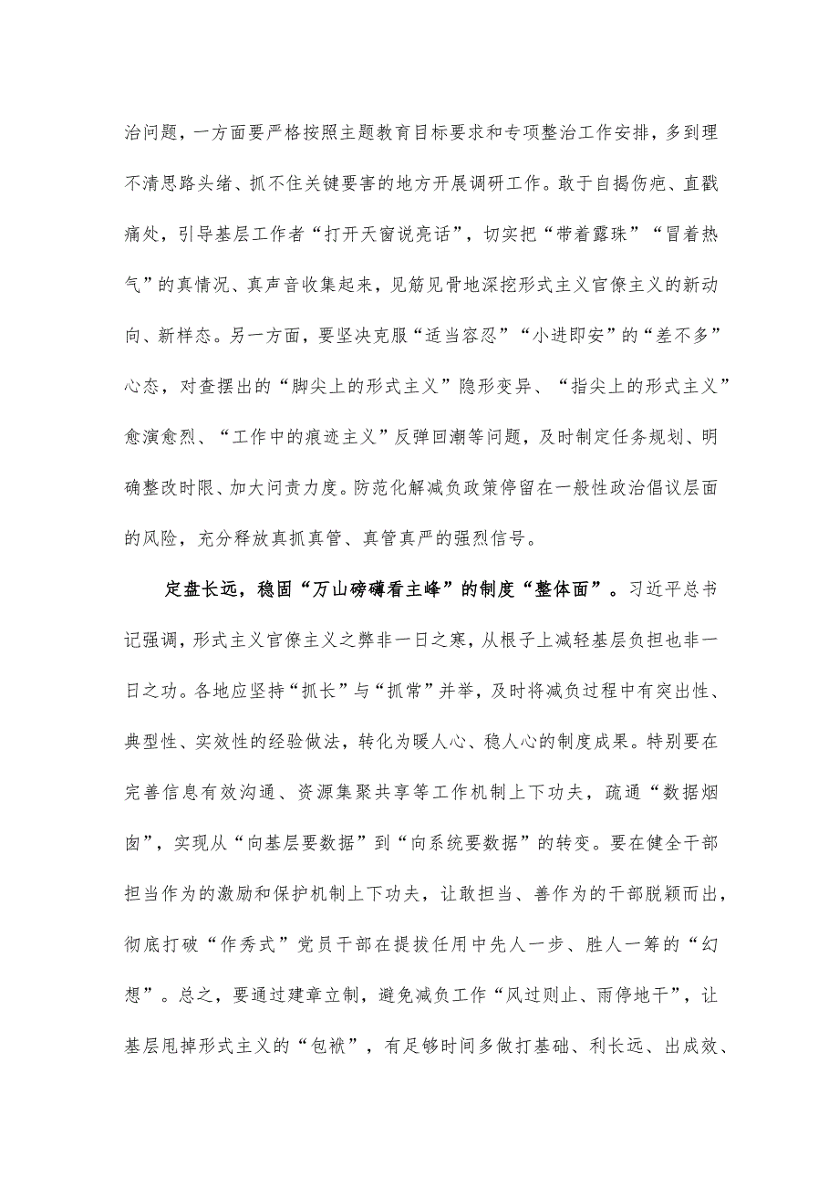 贯彻中央层面整治形式主义为基层减负专项工作机制会议座谈发言稿.docx_第2页