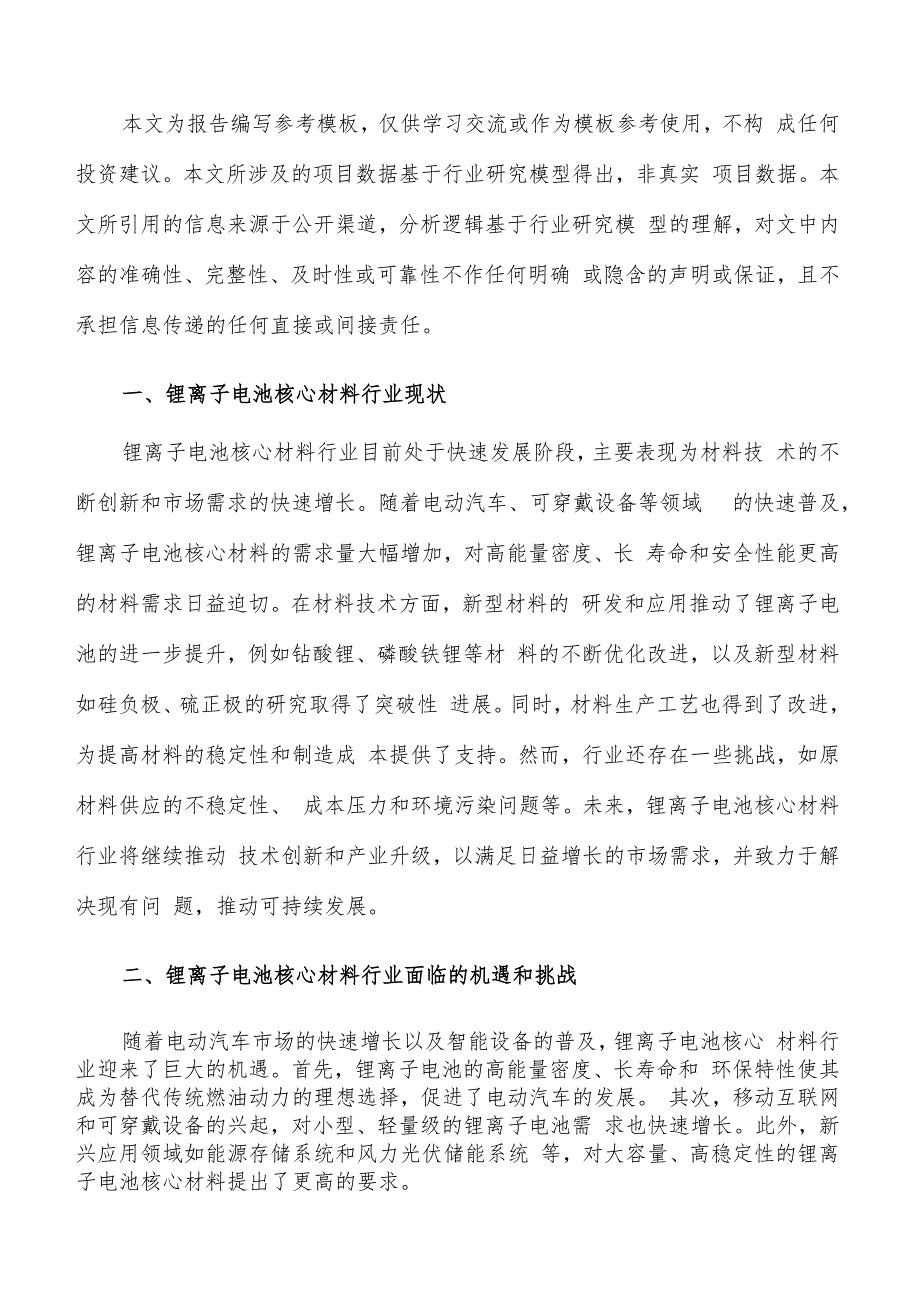 如何编写锂离子电池核心材料项目商业计划书.docx_第2页