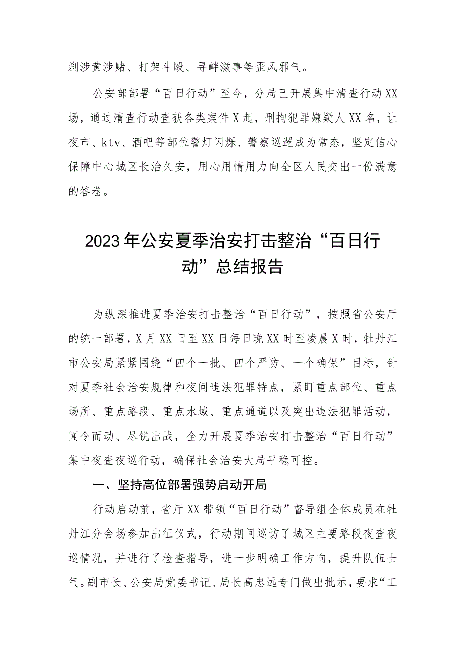 2023年夏季治安打击整治百日行动总结汇报六篇.docx_第3页