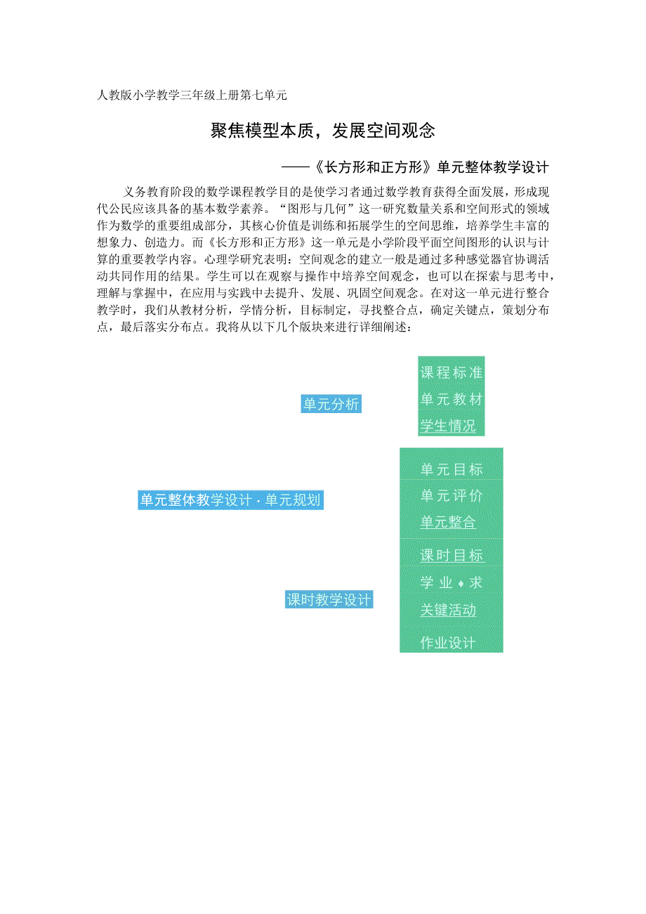 人教版《长方形和正方形》单元整体教学设计模板.docx_第1页