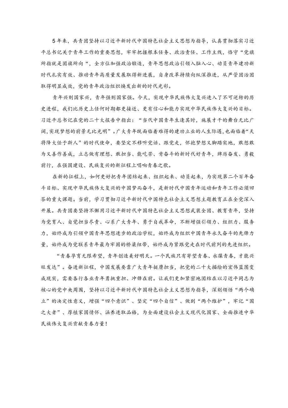 （2篇）学习共青团第十九次全国代表大会心得体会.docx_第2页