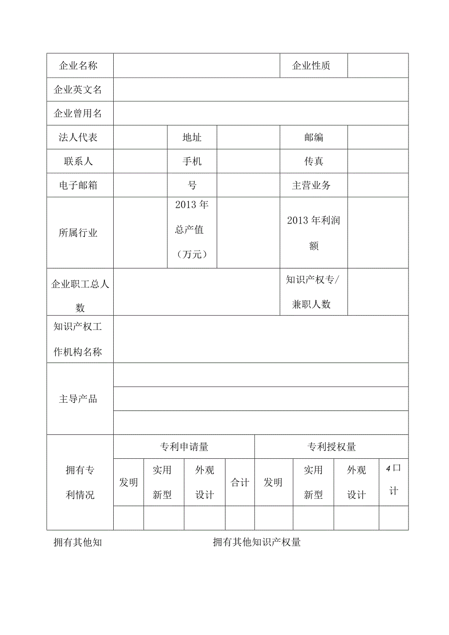 海南省企业知识产权培育申请表.docx_第2页