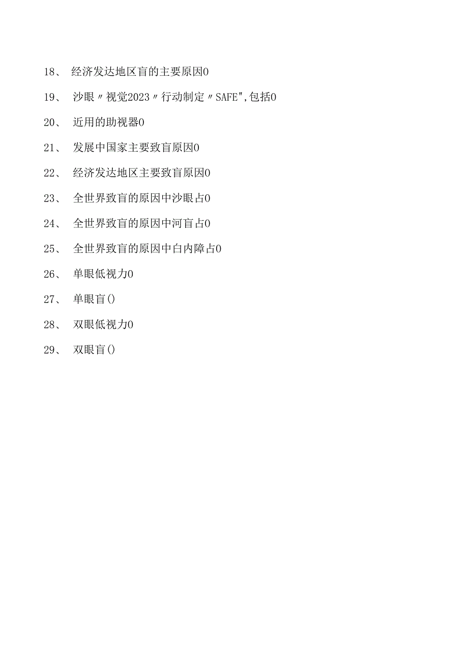 2023眼科住院医师防盲治盲试卷(练习题库).docx_第2页