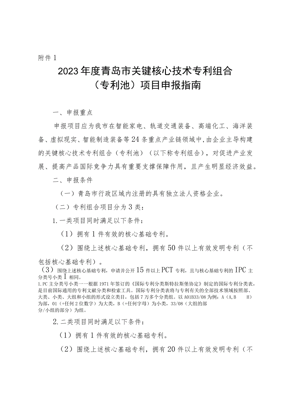 2023年度青岛市关键核心技术专利组合（专利池）项目申报指南.docx_第1页