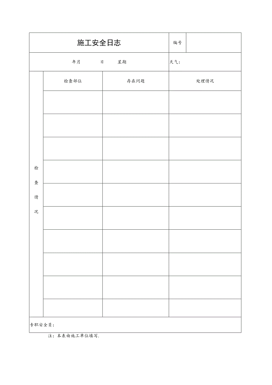 施工安全日志范文.docx_第1页