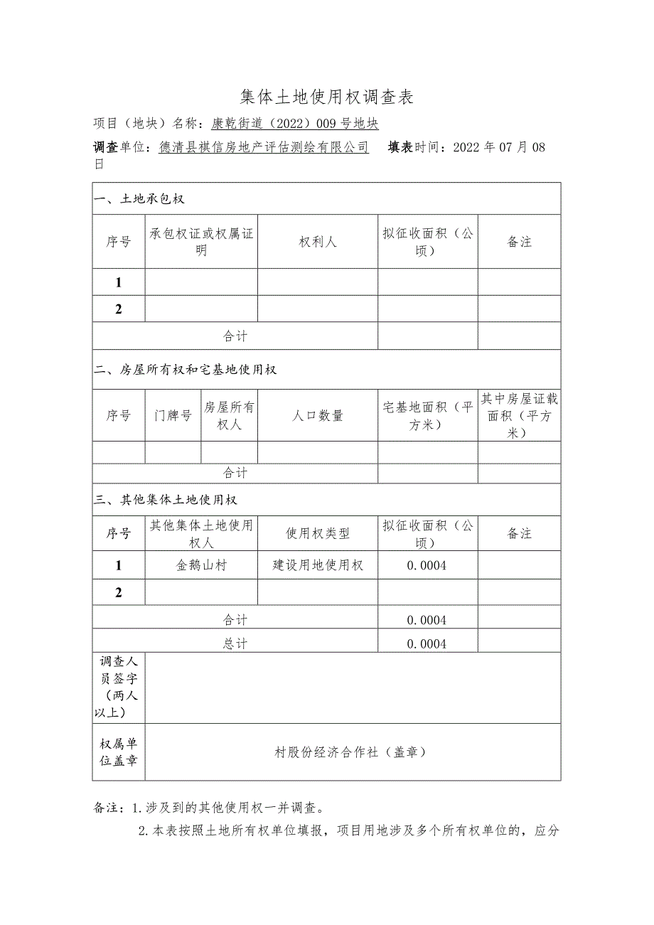 集体土地使用权调查表.docx_第1页