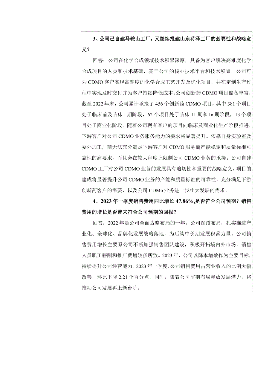 股票代码688131股票名称皓元医药上海皓元医药股份有限公司投资者关系活动记录表.docx_第3页