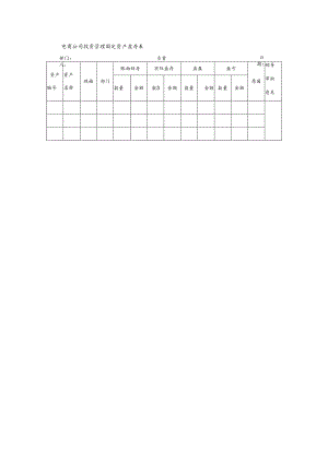 电商公司投资管理固定资产盘存表.docx