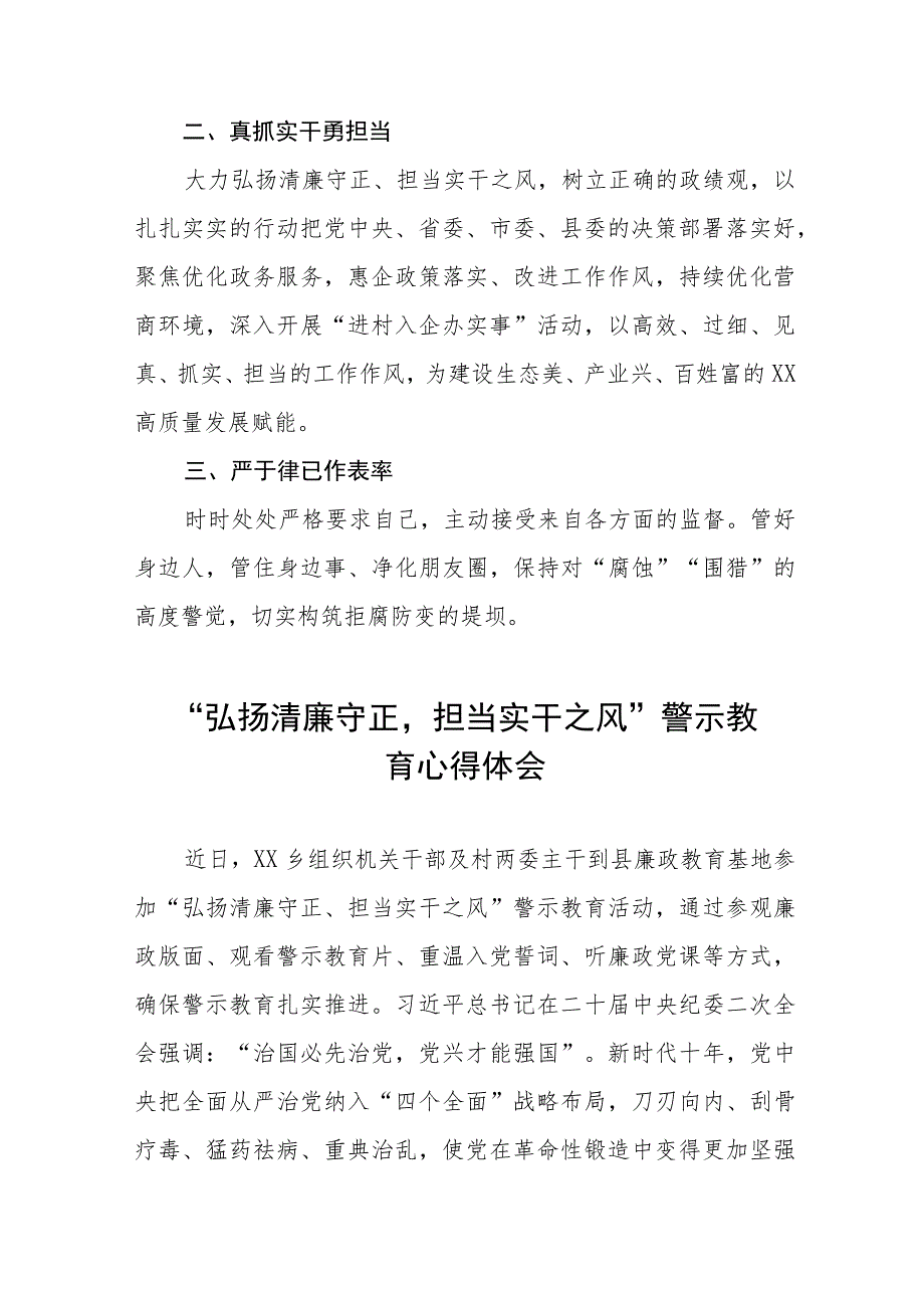 党员干部2023年“弘扬清廉守正担当实干之风”警示教育学习体会发言稿范文五篇.docx_第2页