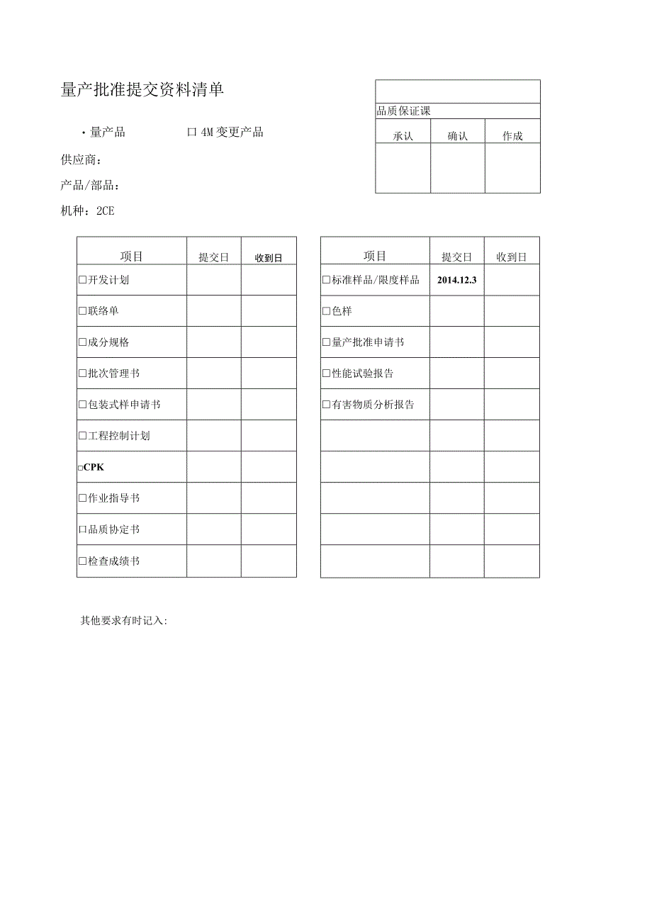 量产批准提交资料清单.docx_第1页