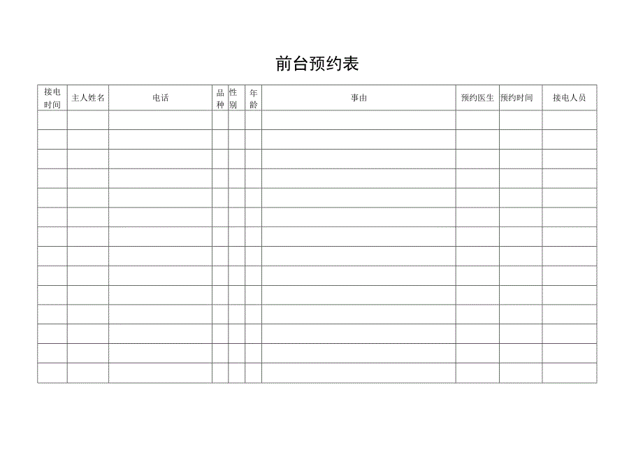 前台预约表格.docx_第1页