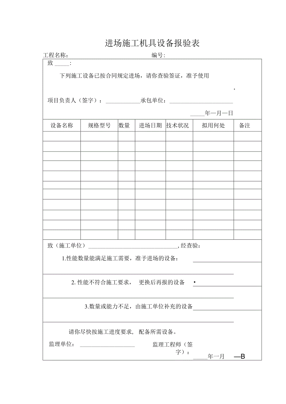 进场施工机具设备报验表.docx_第1页