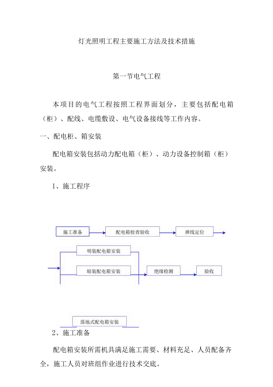 灯光照明工程主要施工方法及技术措施.docx_第1页