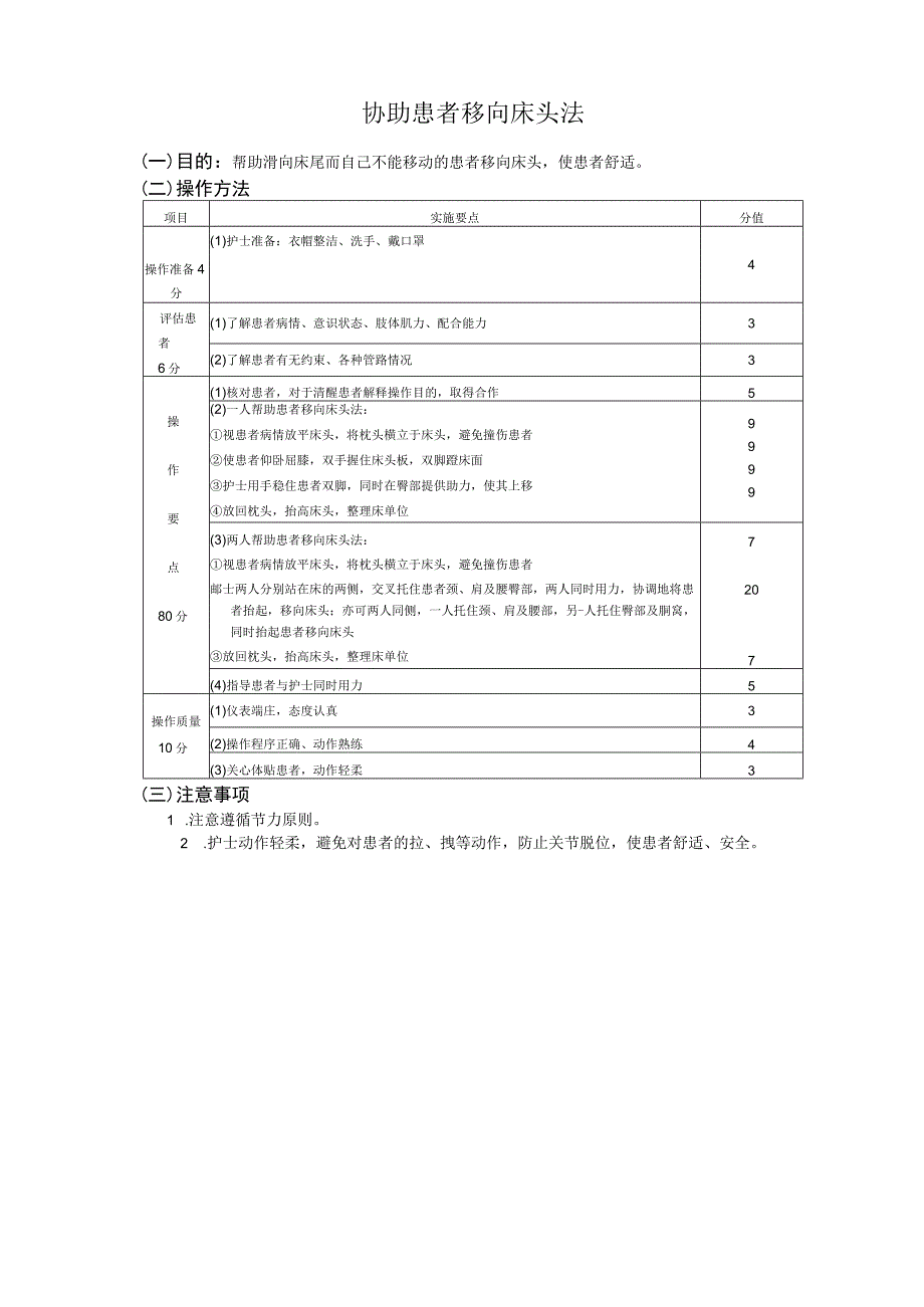 搬运患者法护理操作规范考核评分标准.docx_第3页