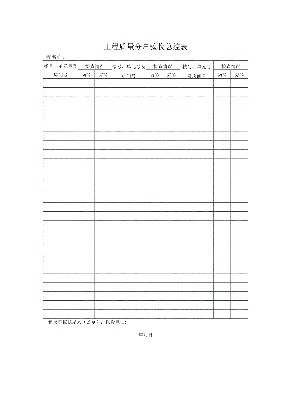 工程质量分户验收总控表.docx_第1页