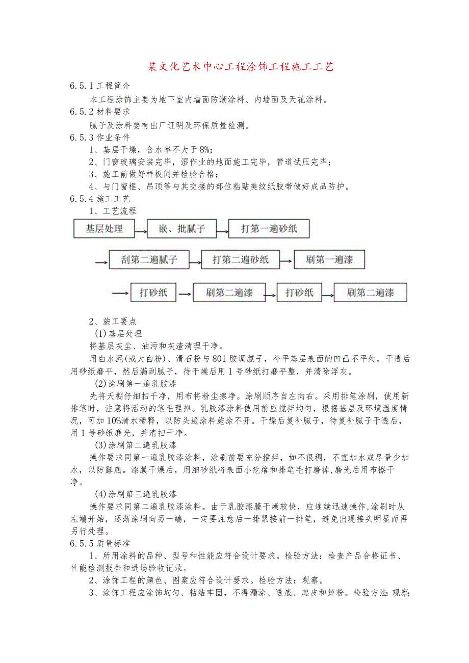 某文化艺术中心工程涂饰工程施工工艺.docx_第1页