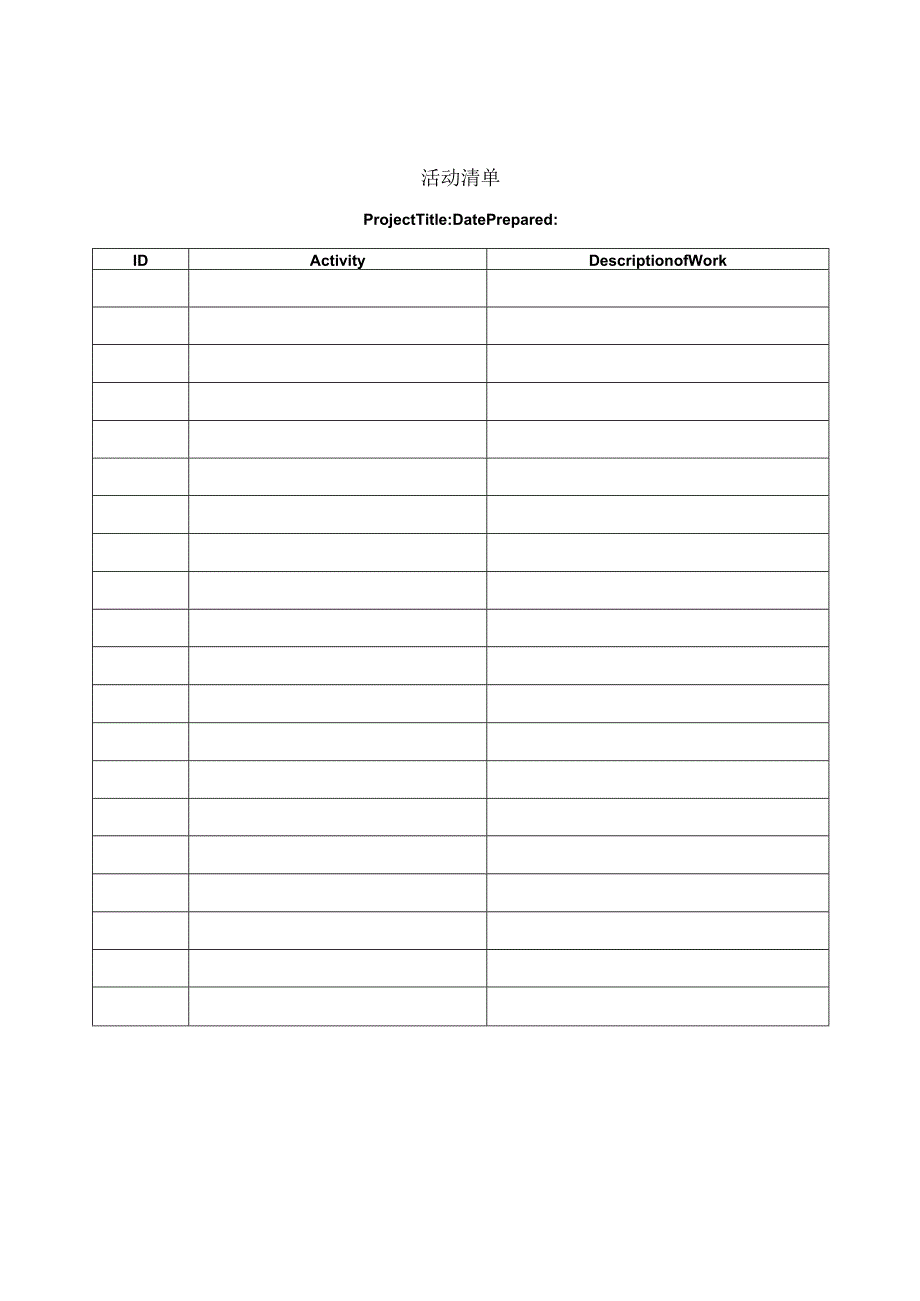 项目管理英文模板-活动清单.docx_第1页