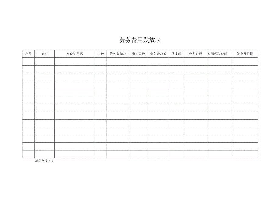 劳务费用发放表.docx_第1页