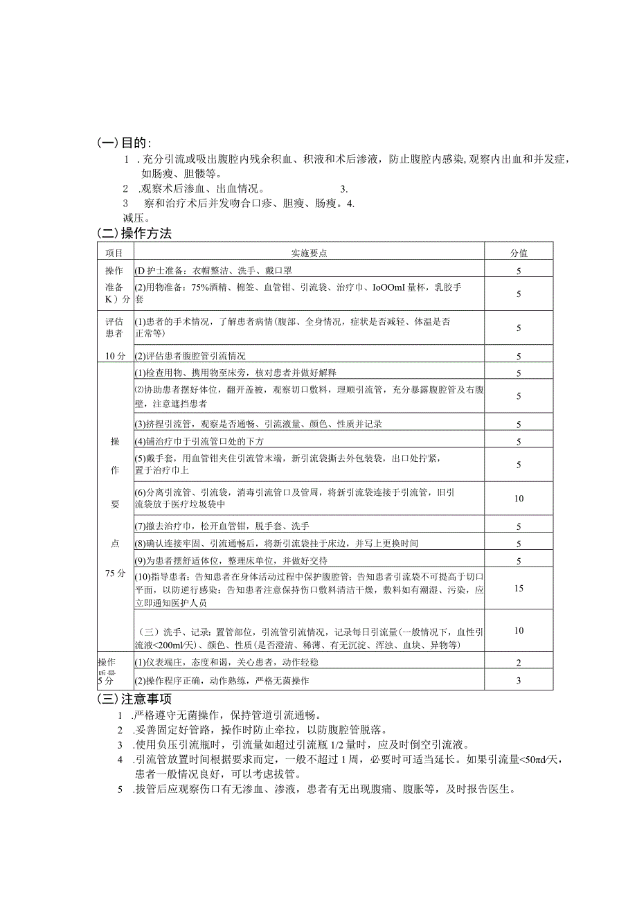 腹腔引流管的护理护理操作规范考核评分标准.docx_第3页