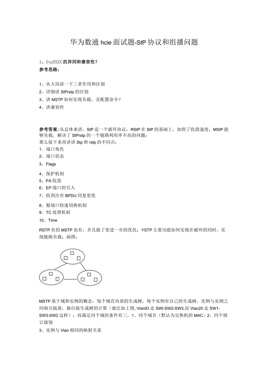 华为数通hcie面试题-stp协议和组播.docx_第1页