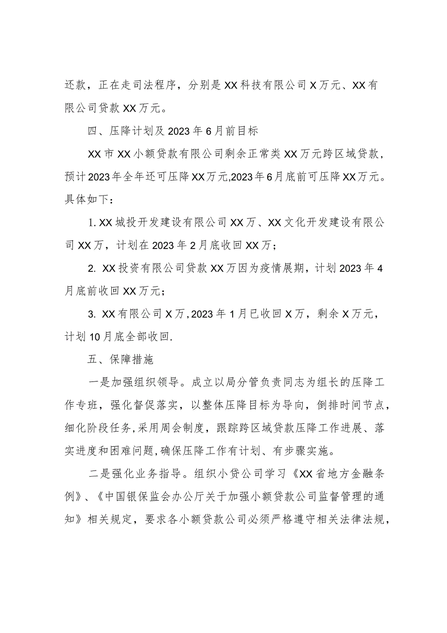 XX小额贷款有限公司跨区域贷款压降方案.docx_第2页