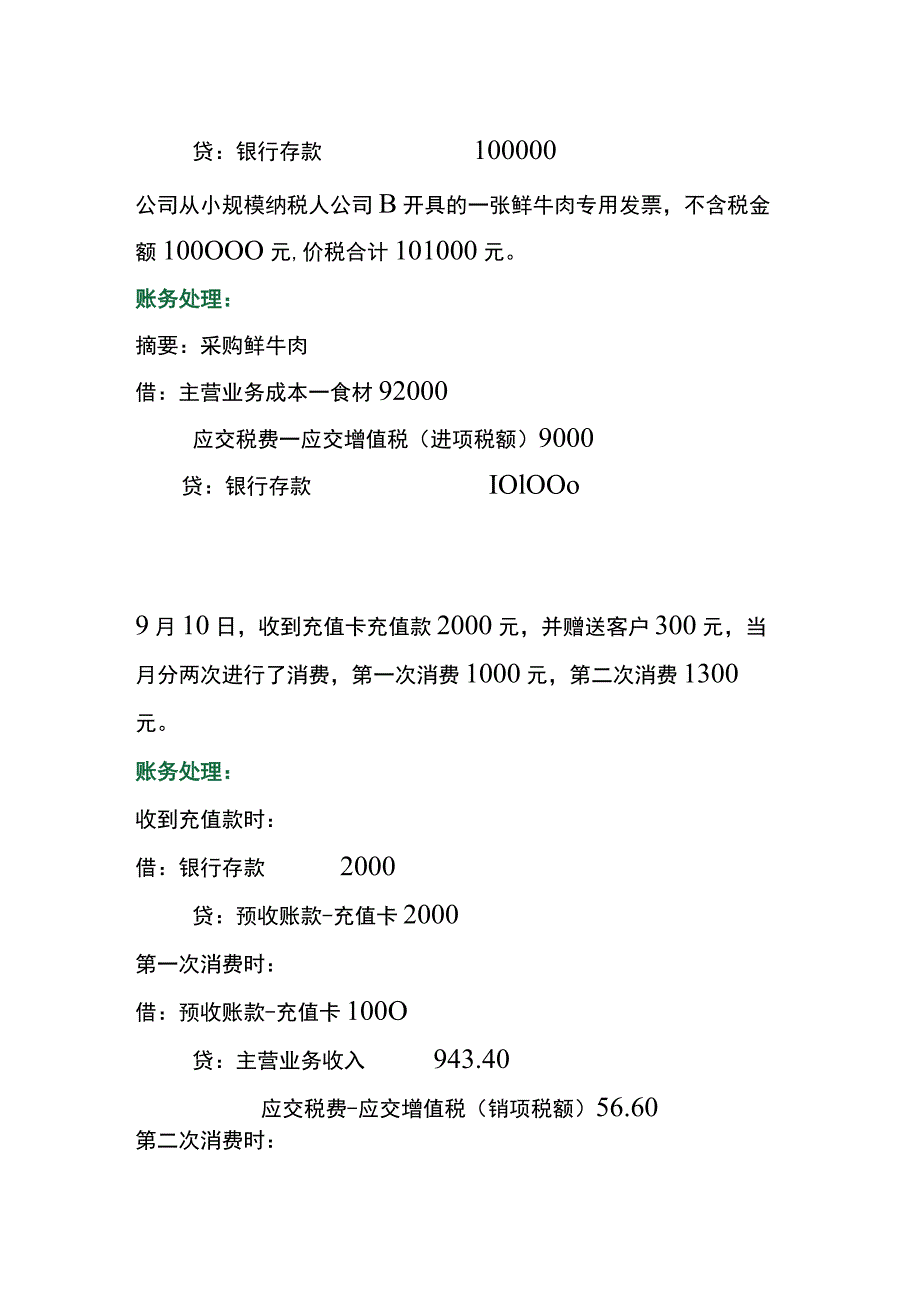 餐饮公司一般纳税人的账务处理.docx_第2页