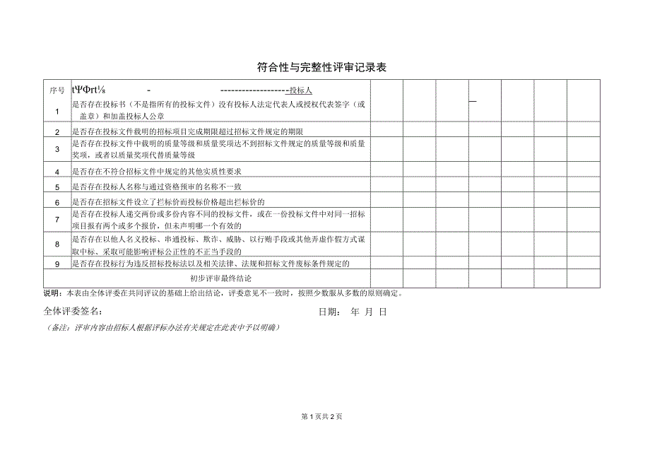 符合性与完整性评审记录表48(2023年).docx_第1页