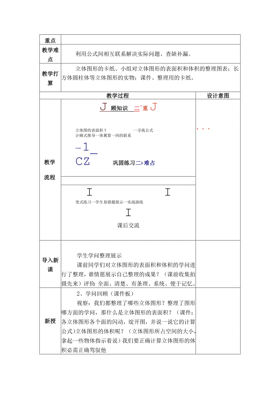 《立体图形的表面积与体积的复习》教学设计.docx_第2页