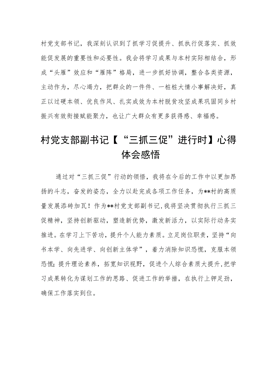 村党支部书记【“三抓三促”进行时】心得体会(通用三篇).docx_第2页