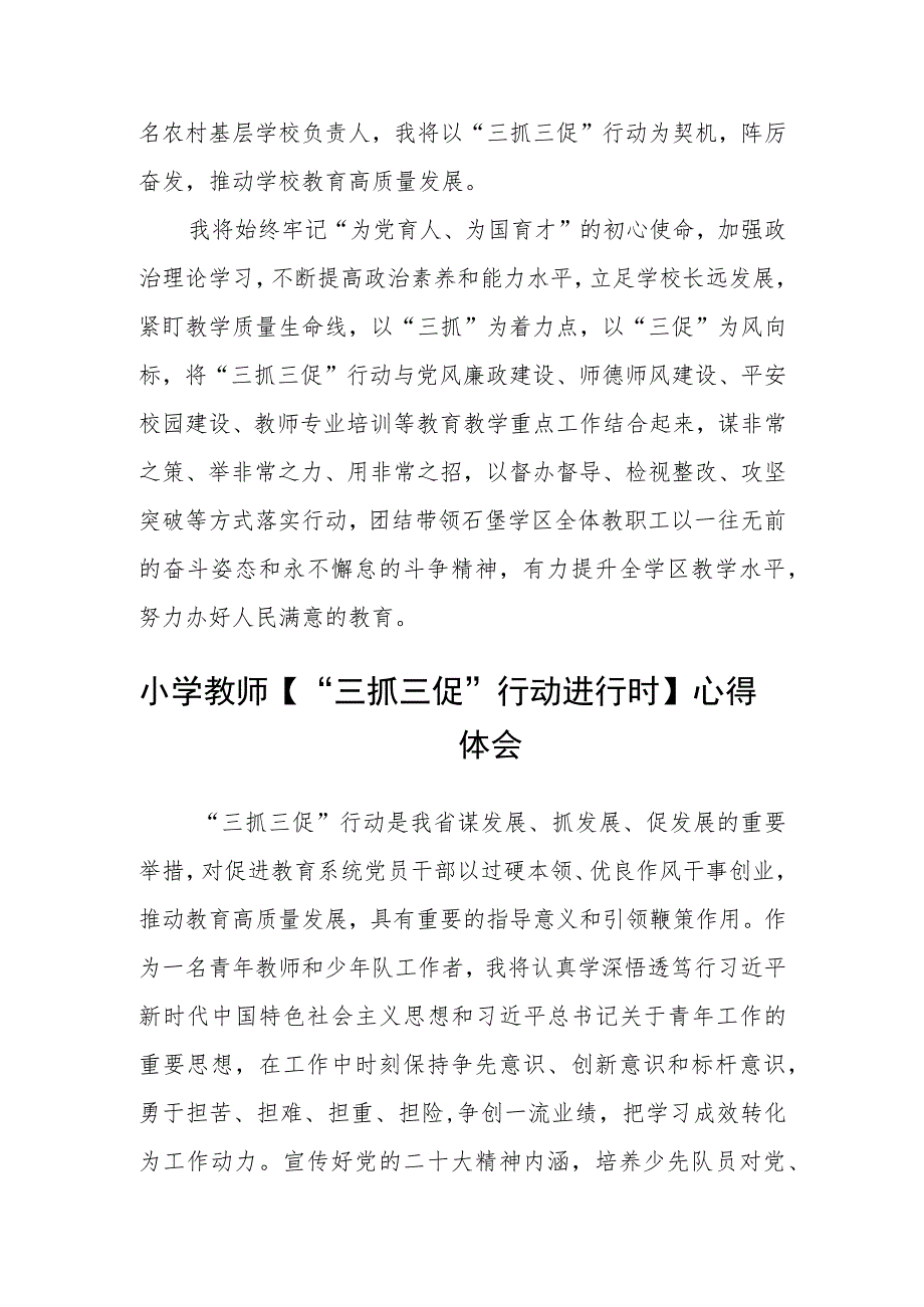 党员教师【“三抓三促”行动进行时】心得体会(精选三篇).docx_第2页