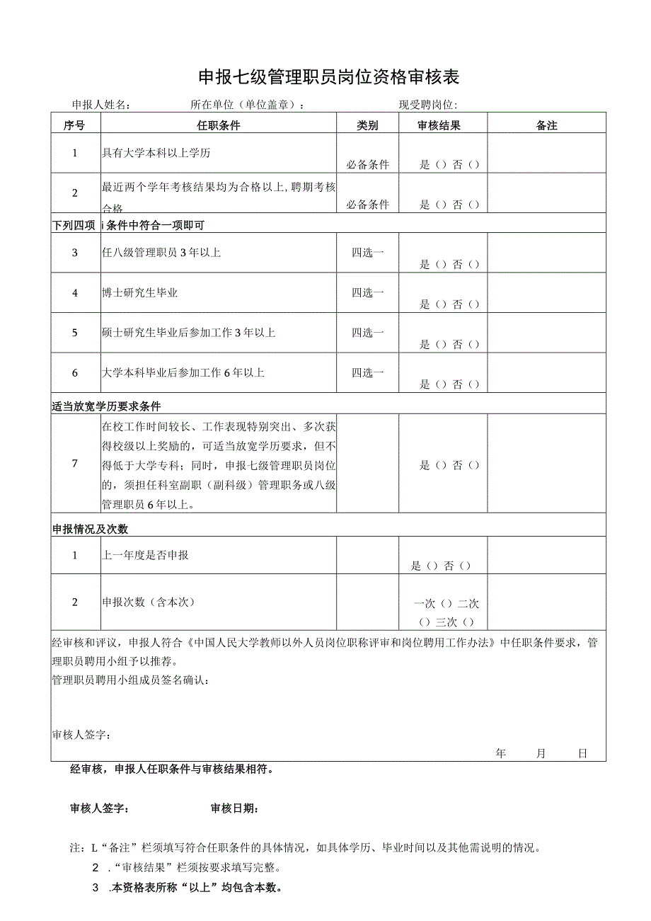 申报教师以外专业技术三级岗位资格审核表.docx_第1页