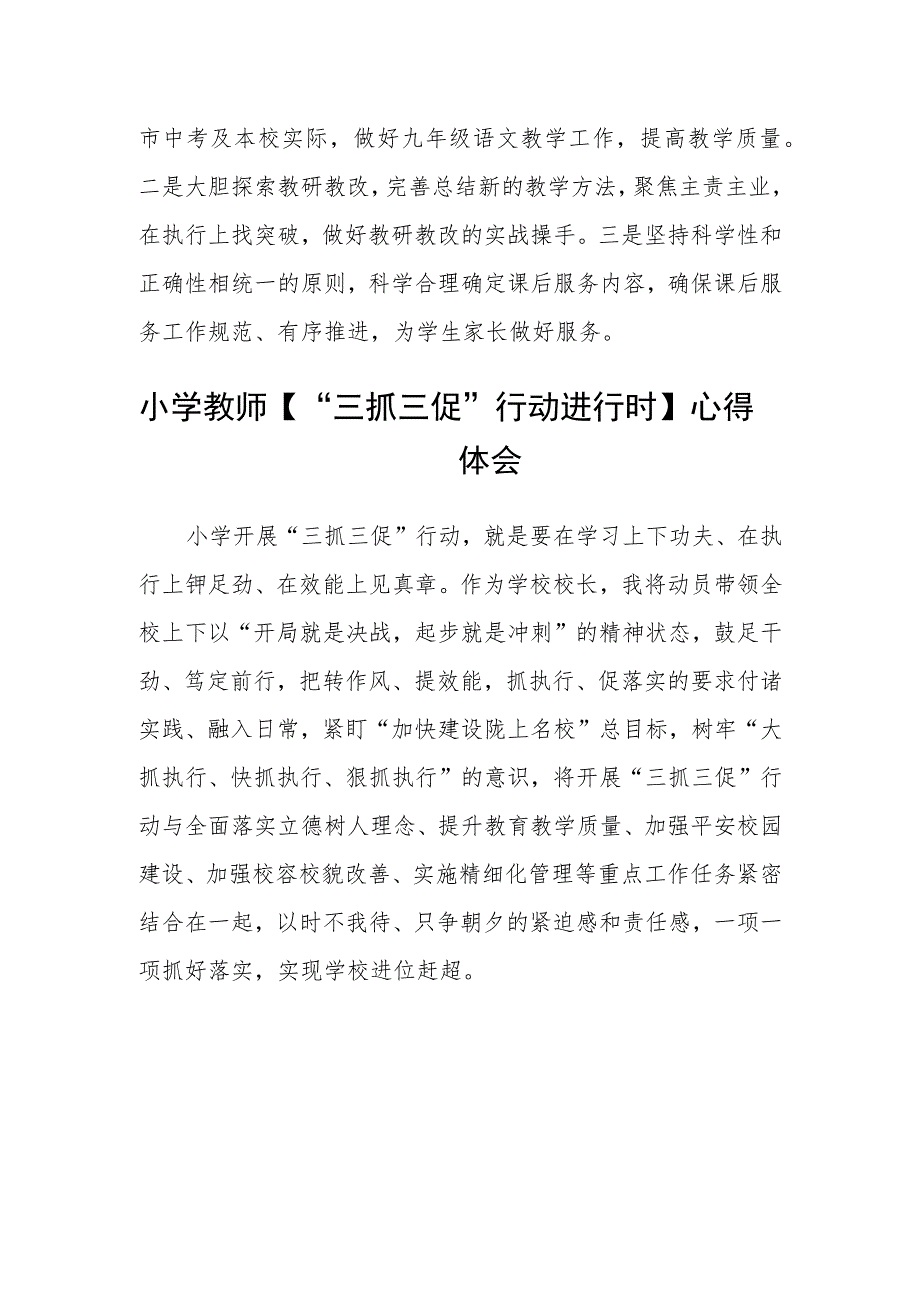 幼儿园教师【“三抓三促”行动进行时】心得体会感悟(通用三篇).docx_第2页