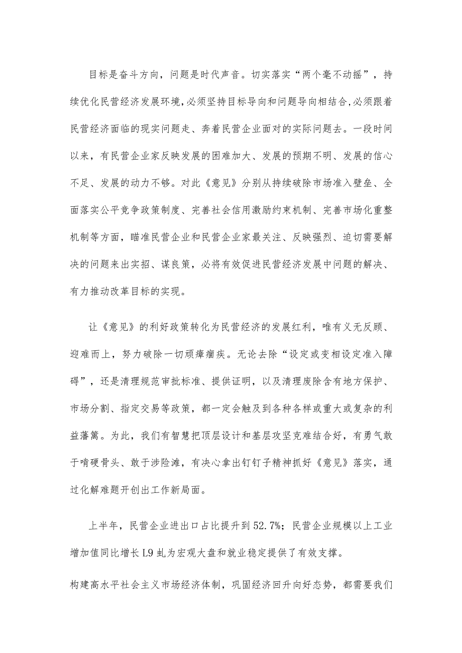 学习贯彻《关于促进民营经济发展壮大的意见》发言材料.docx_第2页