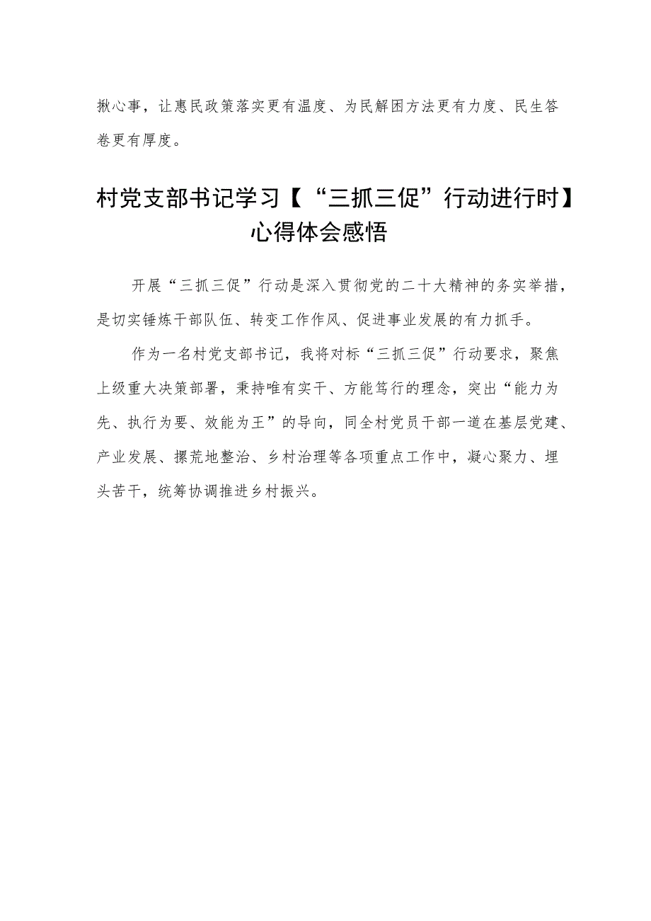 村党支部书记学习【“三抓三促”行动进行时】心得体会范文(通用三篇).docx_第2页