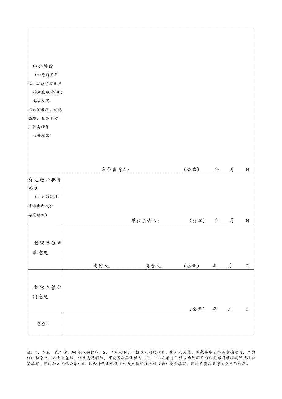 菏泽市巨野县事业单位招聘人员考察表.docx_第2页