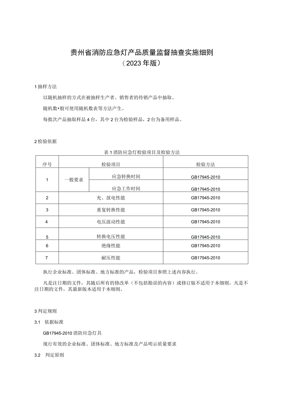 贵州省消防应急灯产品质量监督抽查实施细则（2023年版）.docx_第1页