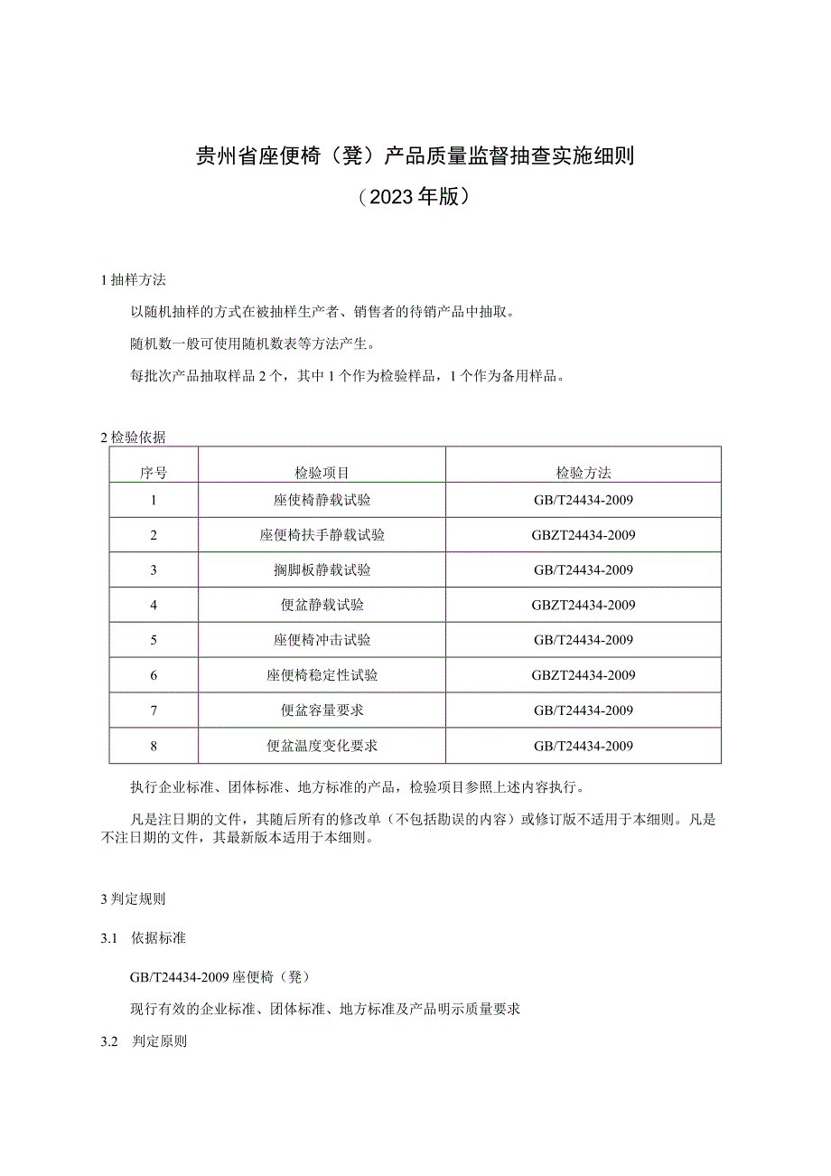 贵州省座便椅（凳）产品质量监督抽查实施细则（2023年版）.docx_第1页