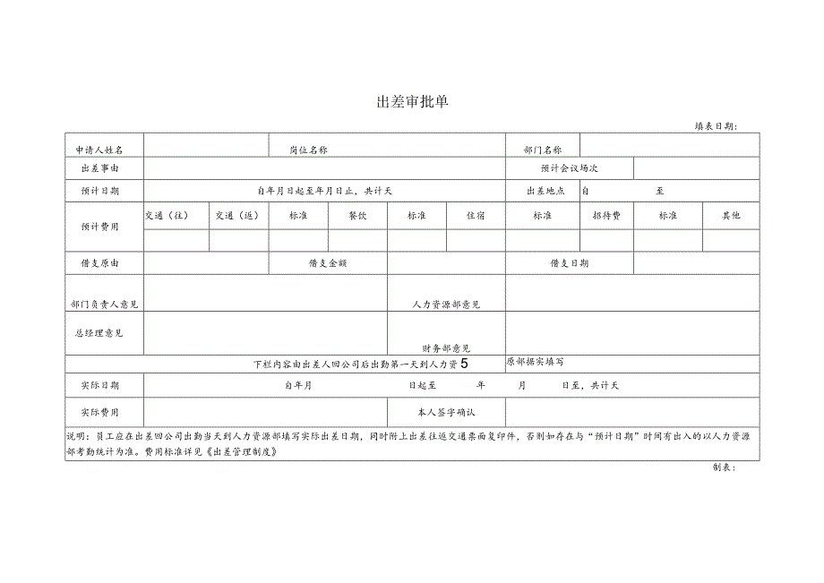 出差审批单（模板）.docx_第1页