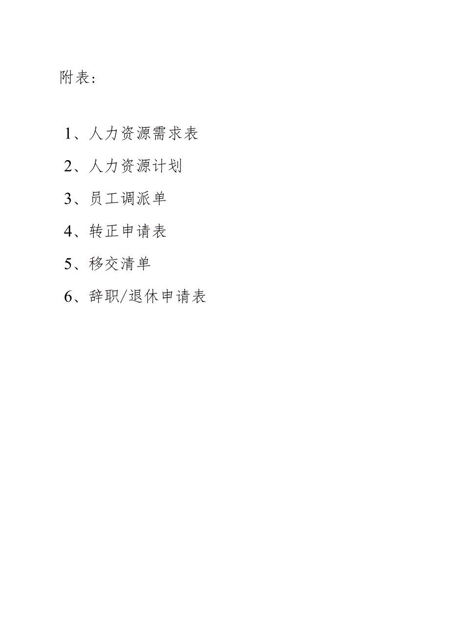 2023企业人力资源表格汇编（需求、计划、调派、转正申请、移交清单、辞职、退休申请表）.docx_第1页