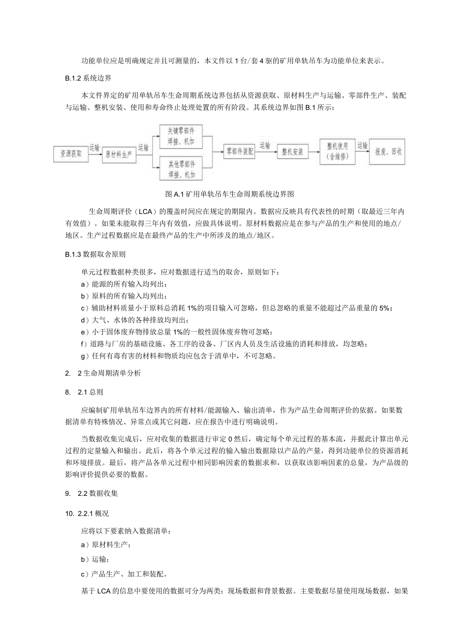 绿色设计产品矿用单轨吊车检验方法和指标计算方法、生命周期评价方法.docx_第2页